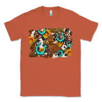 Copper western cowhide horseshoe sunflower background Classic Tee - AdoDesignShop