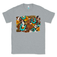 Heather Grey western cowhide horseshoe sunflower background Classic Tee - AdoDesignShop