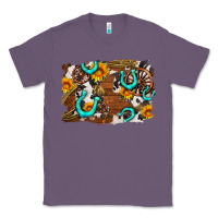 Lavender western cowhide horseshoe sunflower background Classic Tee - AdoDesignShop