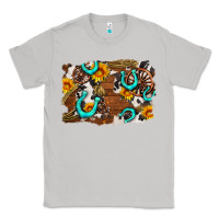Moon Dust western cowhide horseshoe sunflower background Classic Tee - AdoDesignShop