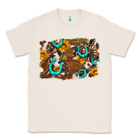 Natural western cowhide horseshoe sunflower background Classic Tee - AdoDesignShop