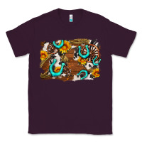 Plum western cowhide horseshoe sunflower background Classic Tee - AdoDesignShop