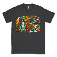 Smoke western cowhide horseshoe sunflower background Classic Tee - AdoDesignShop
