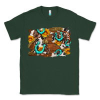 Sports Green western cowhide horseshoe sunflower background Classic Tee - AdoDesignShop