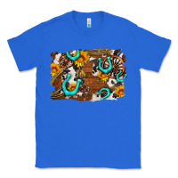 True Royal western cowhide horseshoe sunflower background Classic Tee - AdoDesignShop