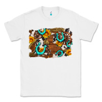 White western cowhide horseshoe sunflower background Classic Tee - AdoDesignShop