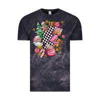 Cloud Black pink christmas lightning bolt Vintage Tee - AdoDesignShop