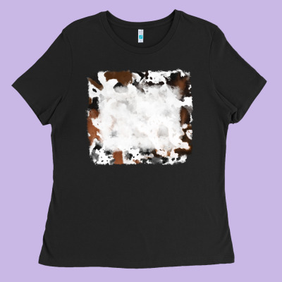 Ladies Tee black and brown cowhide