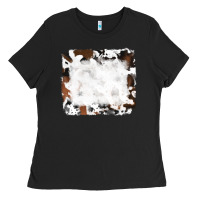 Black black and brown cowhide Ladies Tee - RanaPortraitStore