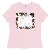 Bubblegum Pink black and brown cowhide Ladies Tee - RanaPortraitStore
