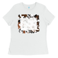 White black and brown cowhide Ladies Tee - RanaPortraitStore