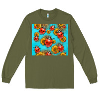 Army Green Western Sunflowers Ladybug Long Sleeve Tee - LillyAllenDesigns