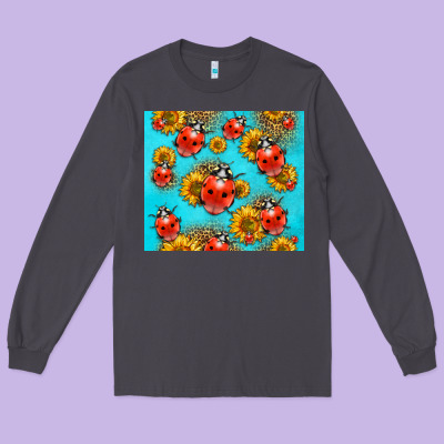 Western Sunflowers Ladybug Long Sleeve Tee Designed By Lillyallendesigns