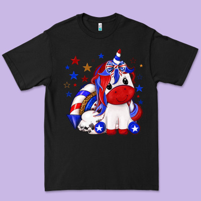 Premium Tee 4th of july american unicorn