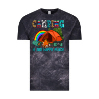 Cloud Black camping is my happy  place Vintage Tee - AdoDesignShop