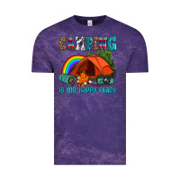 Cloud Purple camping is my happy  place Vintage Tee - AdoDesignShop