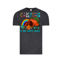 Vintage Black camping is my happy  place Vintage Tee - AdoDesignShop