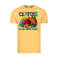 Vintage Mustard camping is my happy  place Vintage Tee - AdoDesignShop