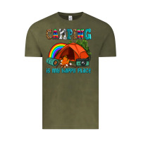 Vintage Olive camping is my happy  place Vintage Tee - AdoDesignShop