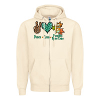 Sandshell Peace love pumpkin spice latte Zipper Hoodie - NancyCooperArtShop
