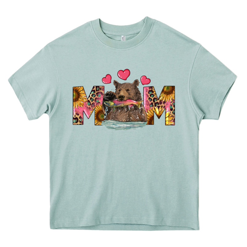Mom Bear With Sunflowers Heavy Core Tee by RanaPortraitStore | Teevron