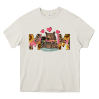 Cream Mom Bear With Sunflowers Heavy Core Tee - RanaPortraitStore