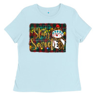 Baby Blue christmas stay Ladies Tee - RanaPortraitStore