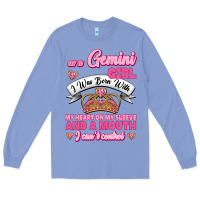 Colony Blue As A Gemini Girl I Was Born With My Heart On My Sleeve And A Mouth Long Sleeve Tee - Jasminsmagicworld