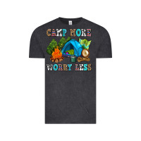 Vintage Black camp more worry less Vintage Tee - AdoDesignShop