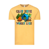 Vintage Mustard camp more worry less Vintage Tee - AdoDesignShop
