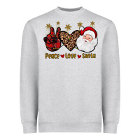 Heather Grey peace love santa Heavyweight Sweatshirt - JahusDesignShop