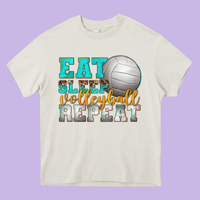 Eat Sleep Volleyball Repeat Heavy Core Tee Designed By Texasbilliewilder