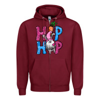 Burgundy Easter hip hop gnome Zipper Hoodie - NancyCooperArtShop