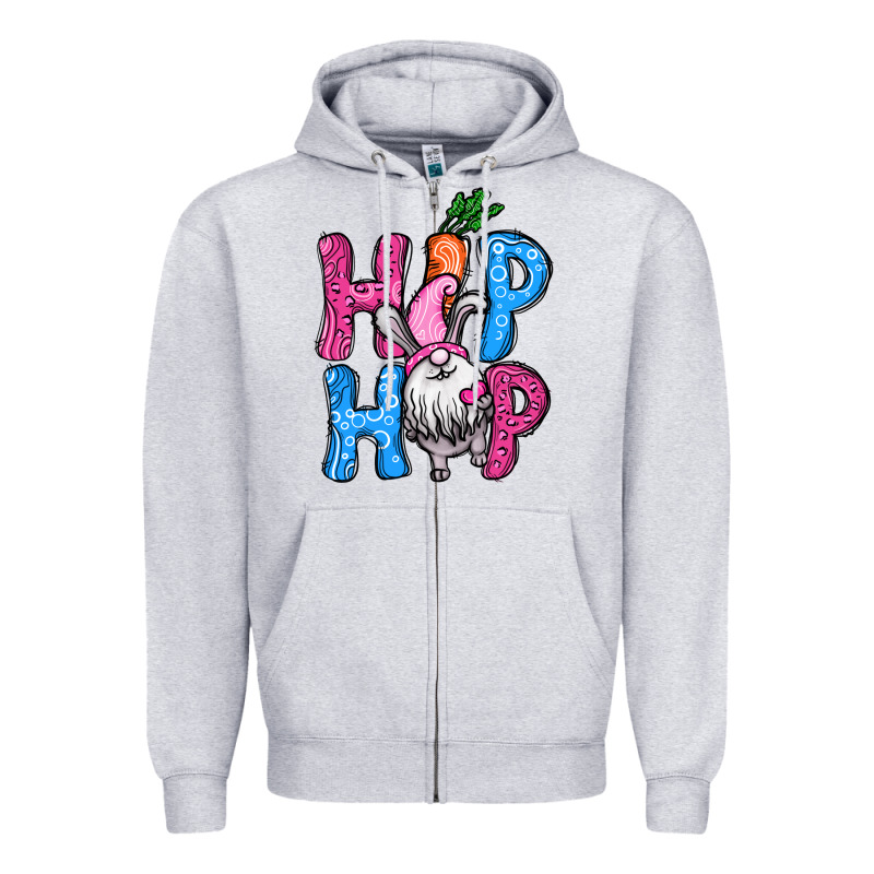 Easter Hip Hop Gnome Zipper Hoodie by NancyCooperArtShop | Teevron