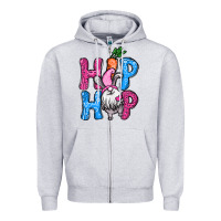 Heather Grey Easter hip hop gnome Zipper Hoodie - NancyCooperArtShop