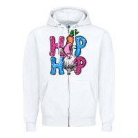 White Easter hip hop gnome Zipper Hoodie - NancyCooperArtShop