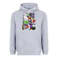 Heather Grey cute ghost Heavyweight Hoodie - LillyAllenDesigns