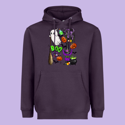 Cute Ghost Heavyweight Hoodie Designed By Lillyallendesigns