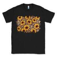 Black sunflower leopard background Classic Tee - AdoDesignShop
