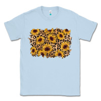 Dusty Blue sunflower leopard background Classic Tee - AdoDesignShop