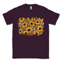 Plum sunflower leopard background Classic Tee - AdoDesignShop