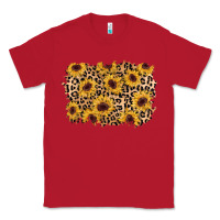 Red sunflower leopard background Classic Tee - AdoDesignShop