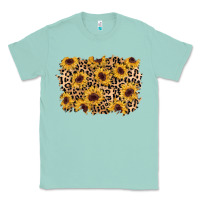 Seafoam sunflower leopard background Classic Tee - AdoDesignShop