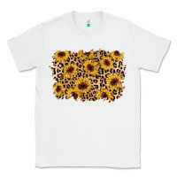 White sunflower leopard background Classic Tee - AdoDesignShop
