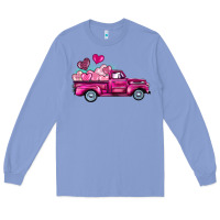 Colony Blue valentine's day pink truck Long Sleeve Tee - BarkalooDesign