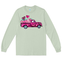 Matcha valentine's day pink truck Long Sleeve Tee - BarkalooDesign