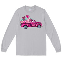Moon Dust valentine's day pink truck Long Sleeve Tee - BarkalooDesign