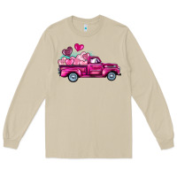 Mushroom valentine's day pink truck Long Sleeve Tee - BarkalooDesign