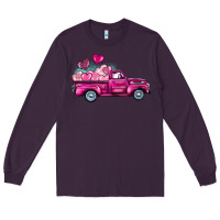 Plum valentine's day pink truck Long Sleeve Tee - BarkalooDesign