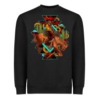 Black aztec rodeo cowboy christmas Heavyweight Sweatshirt - JahusDesignShop